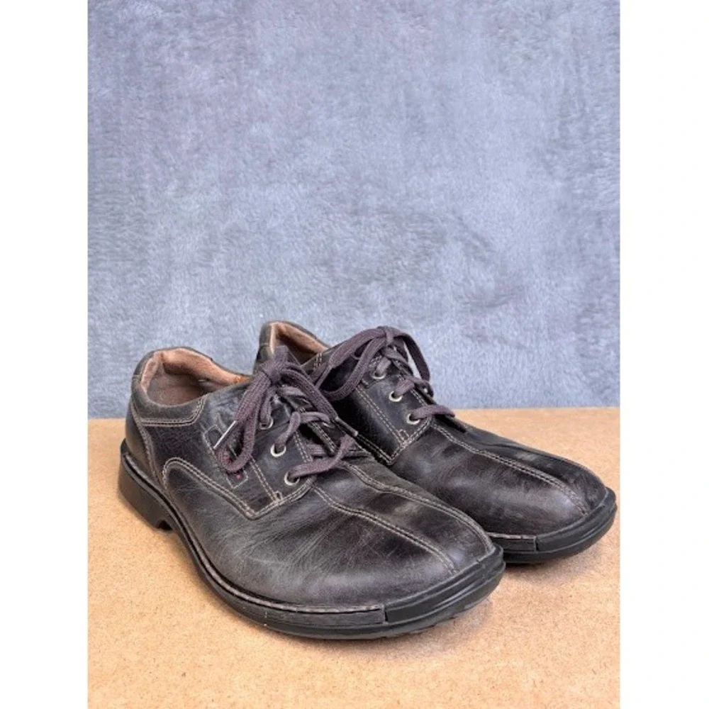 ECCO Light Mens Brown Leather Split Toe Lace Up Oxford Shoes Shock Point Size 44